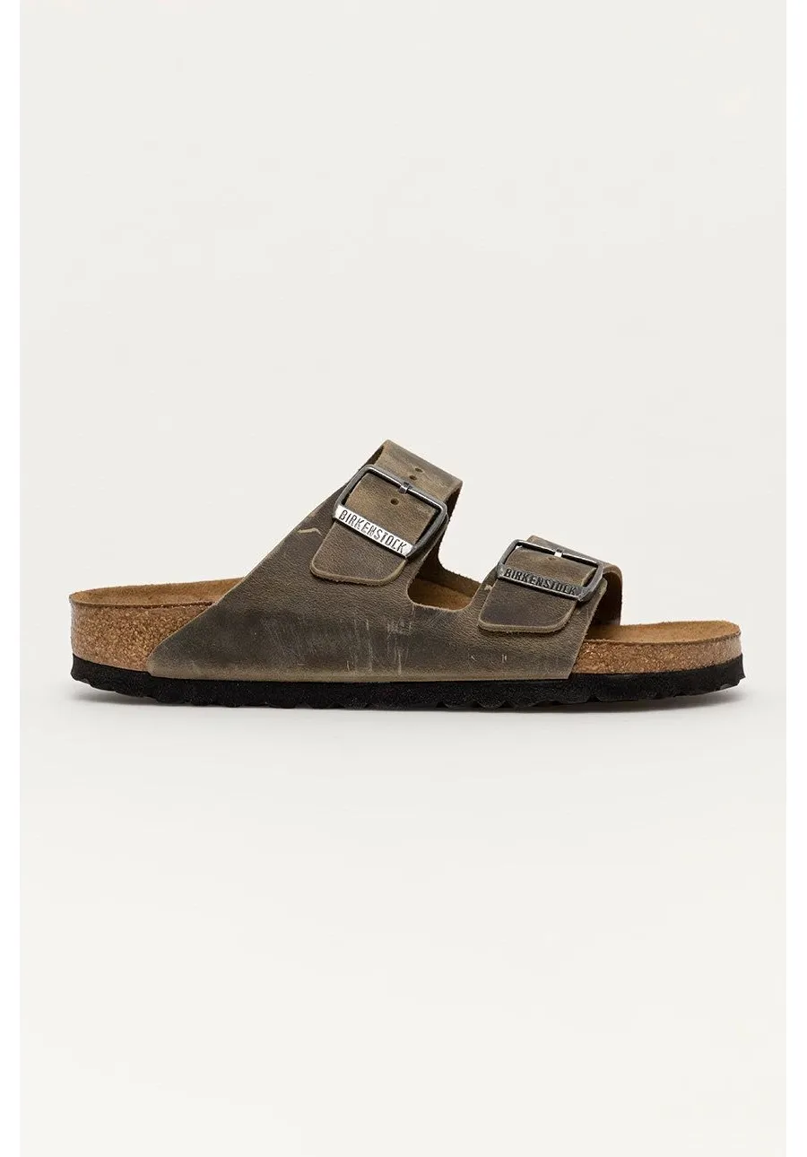 obrazek 1 Birkenstock klapki skórzane Arizona damskie kolor zielony