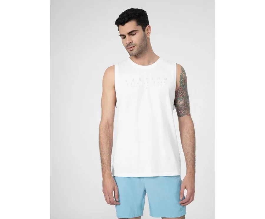 obrazek 1 4F Tank top 4FSS23TTSHM368 Biały Regular Fit