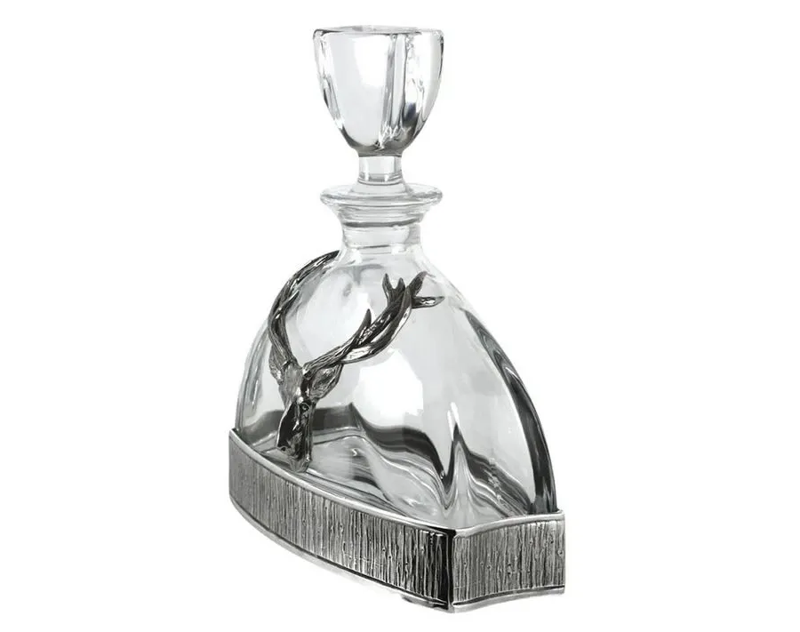 obrazek 2 Designerska karafka 570 ml z głową jelenia - wyjątkowy upominek dla myśliwych