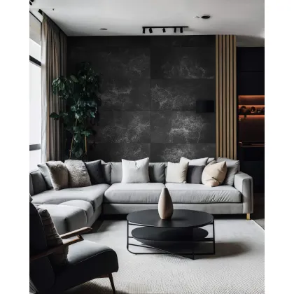 Zdjęcie 100x50 cm DS - (grafitowy, srebrne kruszywo) - płyta beton architektoniczny ultralekka