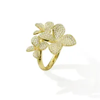 Picture Beautiful ring in 18-carat gold-plated silver with white zircons