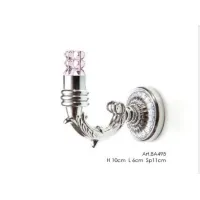 Picture Stylish hanger made of brass and pink Italian hand-cut crystal - Il Paralume Marina