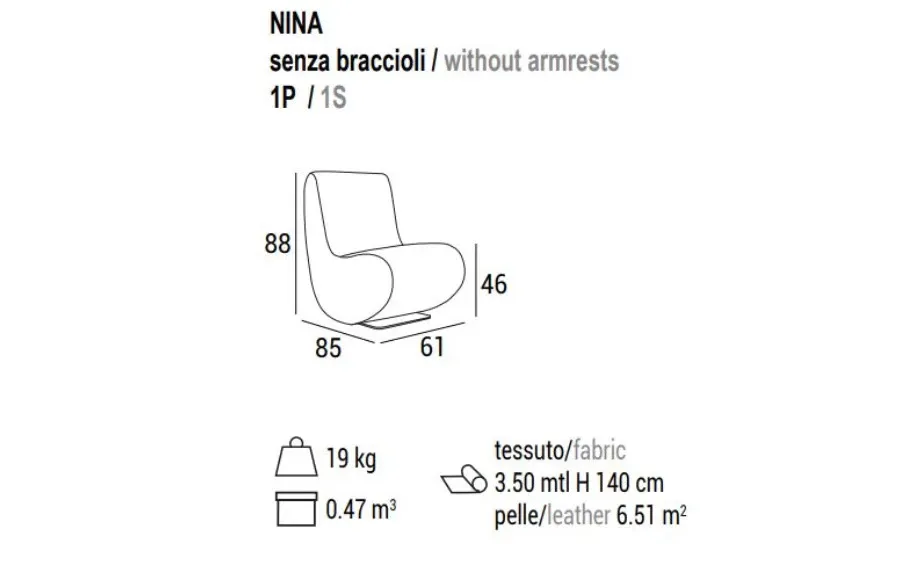 obrazek 3 Oryginalny fotel Nina bez podłokietników
