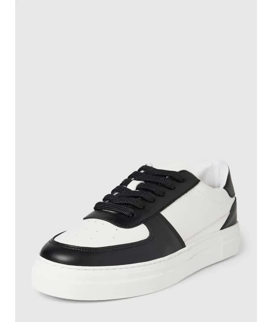 obrazek 1 Sneakersy skórzane w jednolitym kolorze model ‘HARALD’