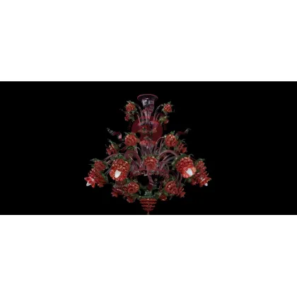 Zdjęcie Stylowy kwiatowy żyrandol ze szkła Murano - Vetreria Artistica Rosa