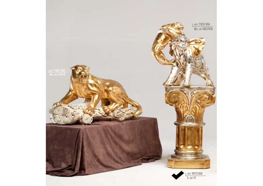 obrazek 1 Gustowna, ceramiczna kolumna w złocie i srebrze 74cm - Valle d'oro Patchi