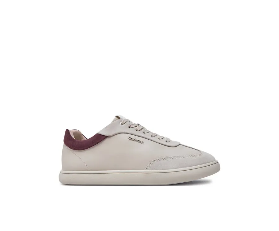 obrazek 1 Calvin Klein Sneakersy Cupsole Lace Up - Lth Sue Mix HW0HW02435 Beżowy