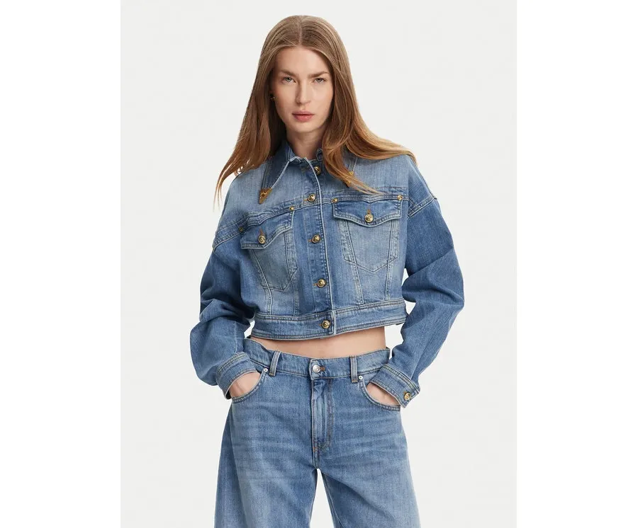 obrazek 1 Versace Jeans Couture Kurtka jeansowa 78HAS450 Niebieski Relaxed Fit