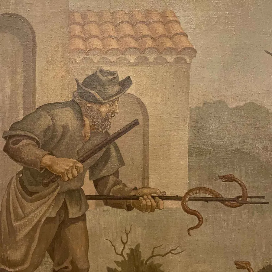 obrazek 11 Para francuskich obrazów rodzajowych 1945, Chemik i łowcy węży Borghetto JJ