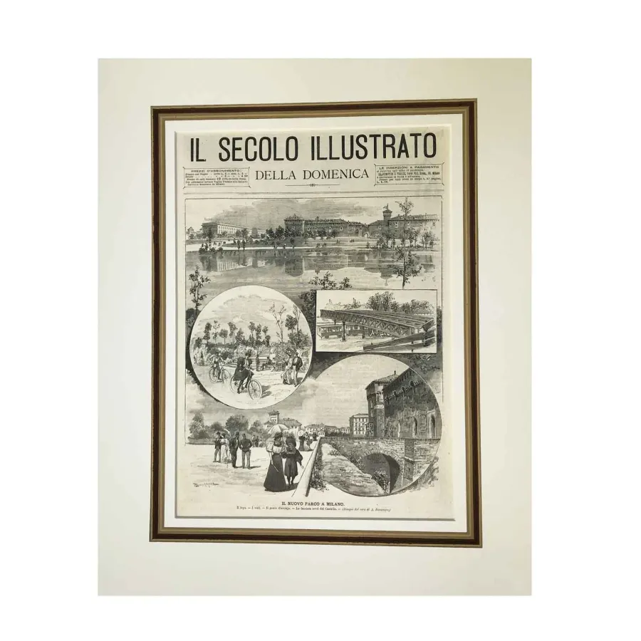 obrazek 1 Park Sempione w Mediolanie w 1895 r. Na podstawie ksylografii Illustrated Century of Sunday sporządzonej przez A. Bonamore