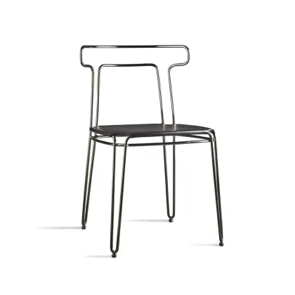 Picture Designer chair - frame made of steel bars, leather seat - Colico