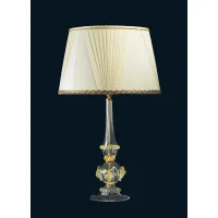 Zdjęcie Dekoracyjna mała lampka stołowa ze złota i szkła Murano