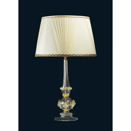 Zdjęcie Dekoracyjna mała lampka stołowa ze złota i szkła Murano