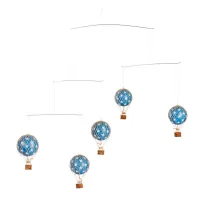 Picture An unusual hanging decoration with 5 blue star balloons
