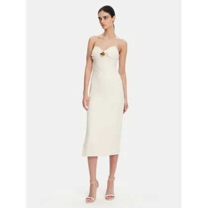 Zdjęcie Elisabetta Franchi Sukienka koktajlowa AB-769-51E2 Écru Regular Fit