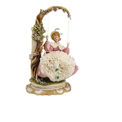 Principe Porcelain Figurine Lady and Dog Hand Painted Italy