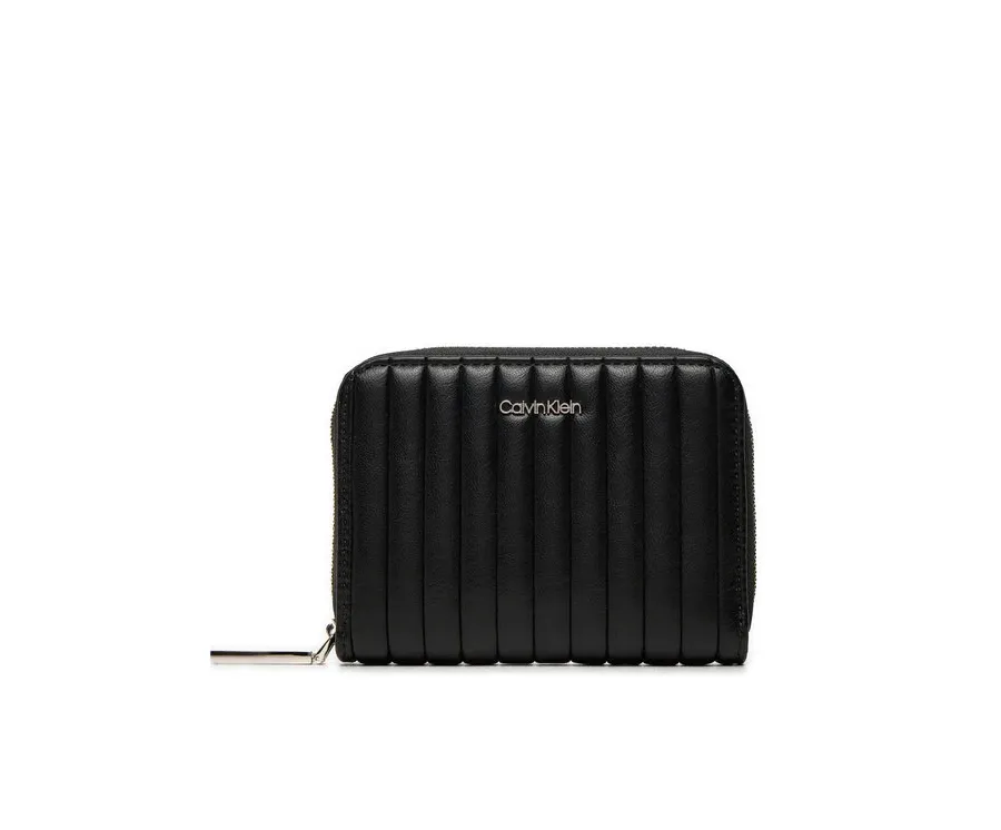 obrazek 1 Calvin Klein Mały Portfel Damski Mini Line Quilt Md Zip Around K60K613064 Czarny