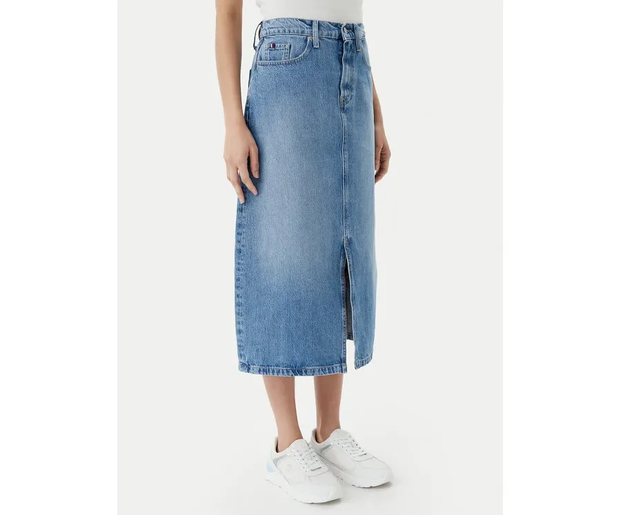 obrazek 1 Tommy Hilfiger Spódnica jeansowa WW0WW45501 Niebieski Regular Fit