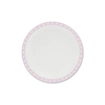 Zdjęcie Elegancki porcelanowy talerz deserowy z delikatnym różowym zdobieniem - Leander