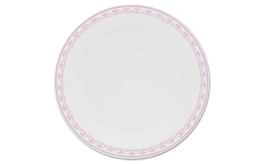 obrazek 1 Elegancki porcelanowy talerz deserowy z delikatnym różowym zdobieniem - Leander