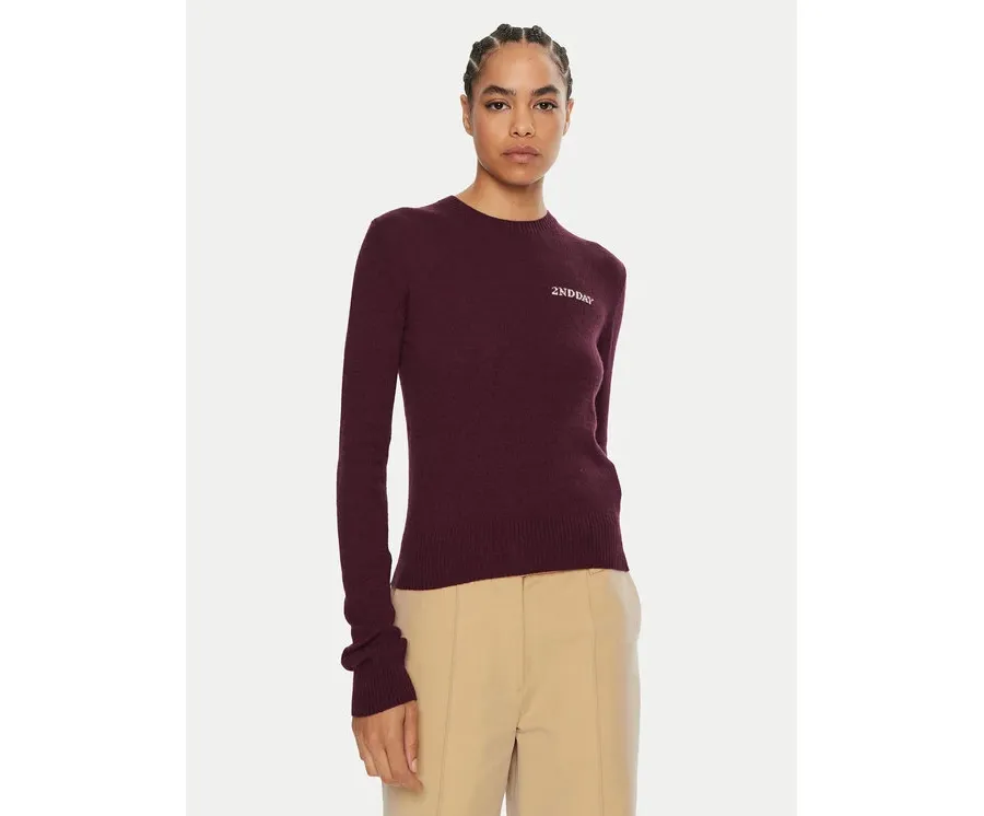 obrazek 1 2NDDAY Sweter Lance 2245343408 Bordowy Regular Fit