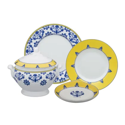 Zdjęcie Duży porcelanowy zestaw obiadowy z kolekcji Castelo Branco inspirowanej wyjątkowym haftem Castelo Branco - Vista Alegre