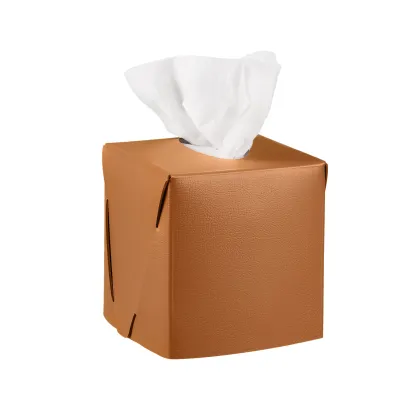 Zdjęcie Wyjątkowe pudełko na chusteczki 12x12xH12 cm w kolorze jasnego bursztynu