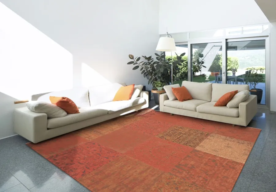 obrazek 2 Cudowny pomarańczowy dywan patchwork - ORANGE 8010