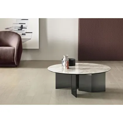 Zdjęcie Okrągły niski stolik ze szklaną bazą - Tonelli Design