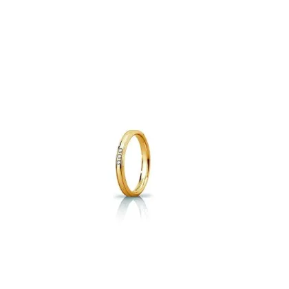 Zdjęcie Cudowna obrączka z żółtego złota z 3 brylantami 0,03 ct. 3mm szerokości