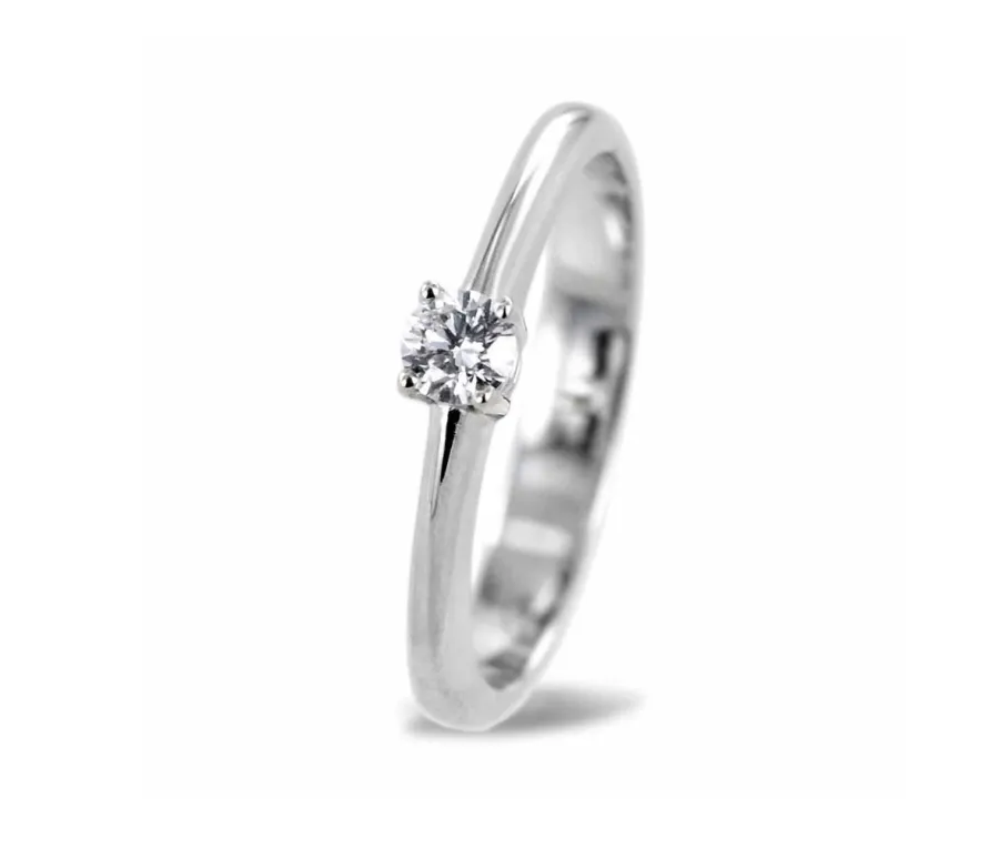 obrazek 1 Mały pierścionek Solitaire z diamentem 0,10 karata