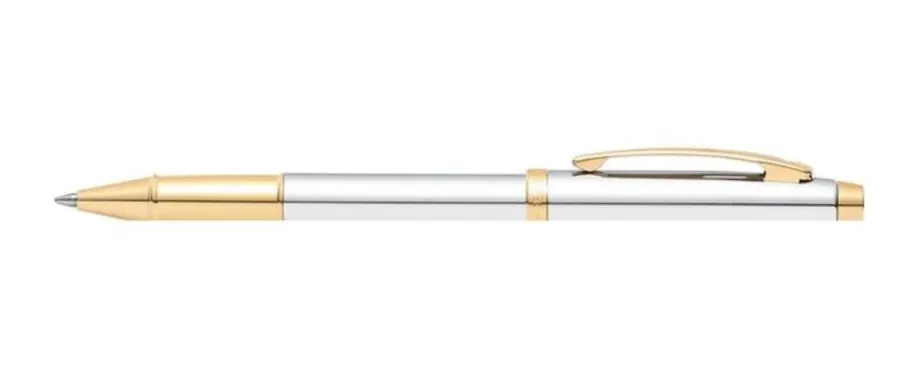 obrazek 5 Pióro kulkowe Sheaffer 100 chromowane z elementami w kolorze złotym