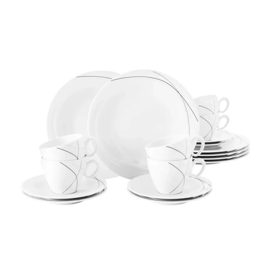 obrazek 1 Stylowy porcelanowy 18-elementowy zestaw kawowy - Seltmann Weiden