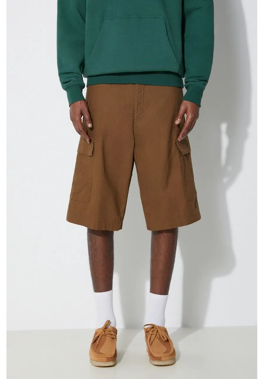 obrazek 1 Carhartt WIP szorty bawełniane Regular Cargo kolor brązowy I028246.1ZD02