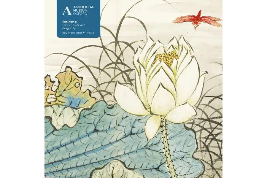 obrazek 1 Puzzle dla dorosłych Ashmolean: Ren Xiong: Kwiat lotosu i ważka - Flame Tree Publishing