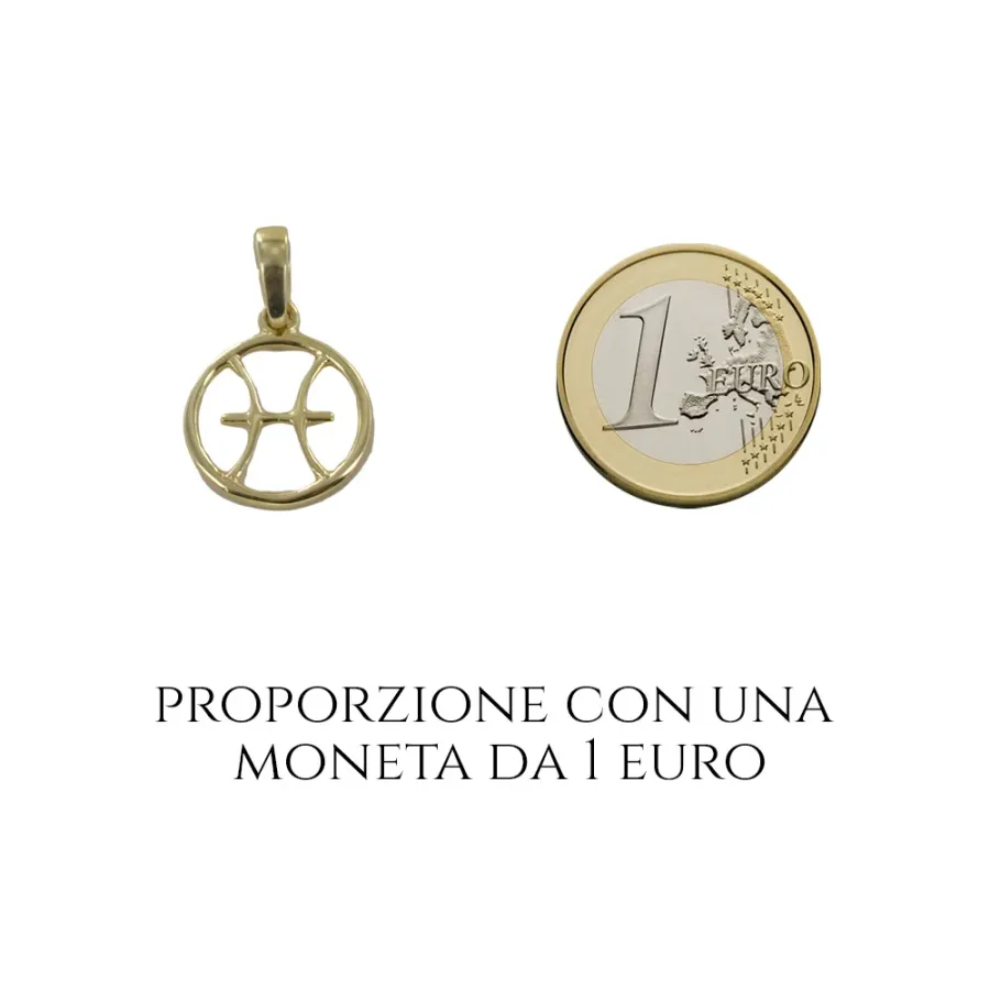 obrazek 3 Zawieszka znak zodiaku Ryby ze stylizowanego żółtego złota