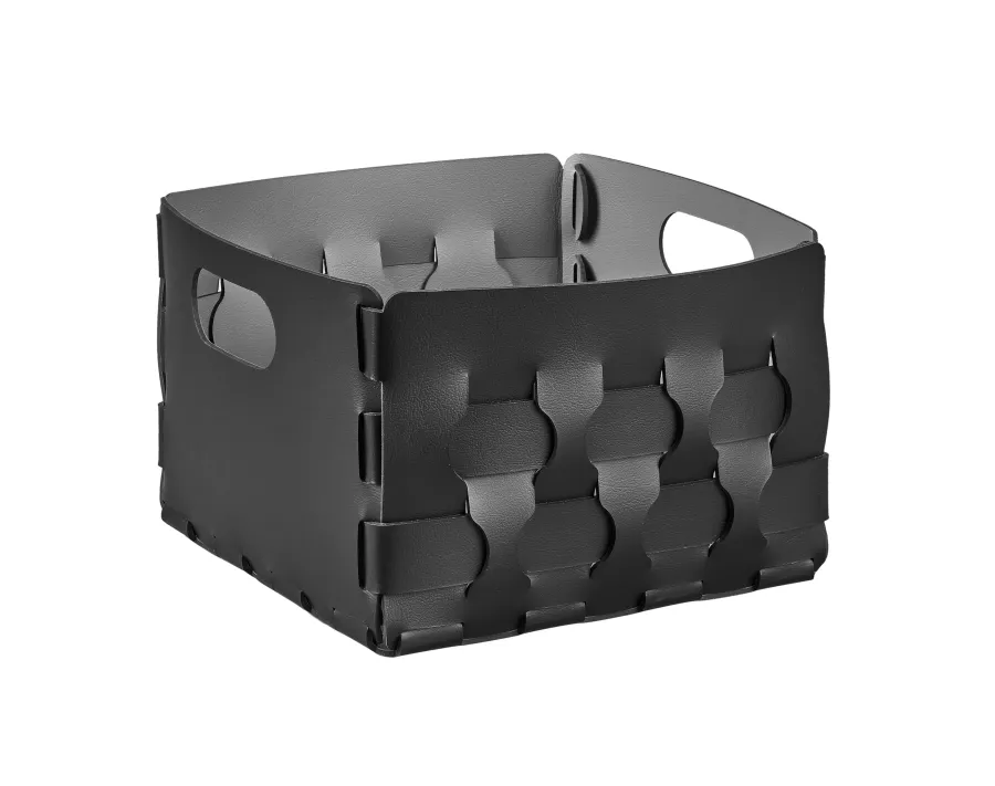 obrazek 1 Nowoczesny czarny pleciony kosz Dubai 25x25xH20 cm