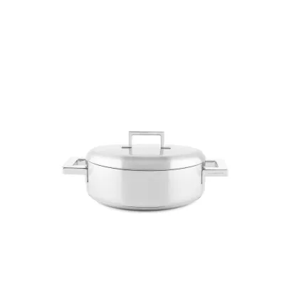 Zdjęcie Designerski włoski płytki garnek ze stali nierdzewnej 24 cm
