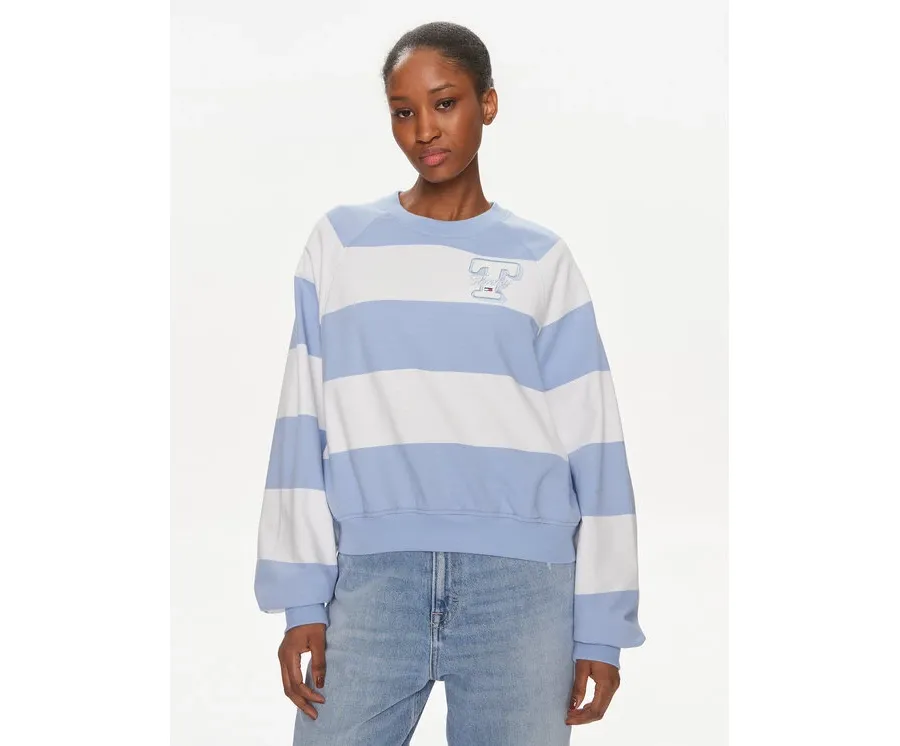 obrazek 1 Tommy Jeans Bluza Letterman DW0DW17789 Niebieski Relaxed Fit