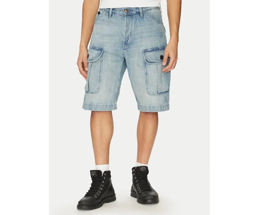 obrazek 1 G-Star Raw Szorty jeansowe Bend 3D Cargo D26528-D788 H119 Błękitny Relaxed Fit