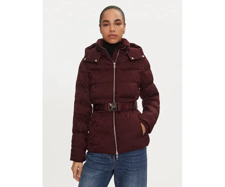 obrazek 1 Elisabetta Franchi Kurtka puchowa PI-70D-46E2-V640 Bordowy Regular Fit