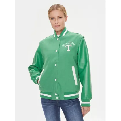 Zdjęcie Tommy Jeans Kurtka bomber Letterman DW0DW15958 Zielony Regular Fit