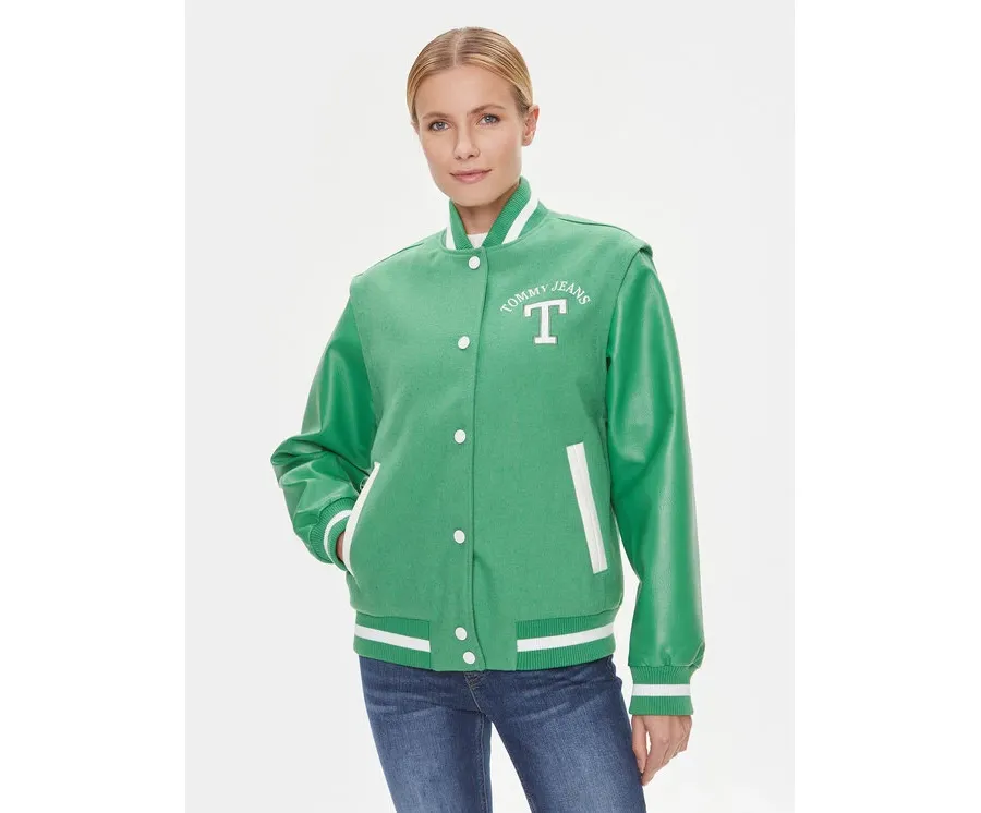 obrazek 1 Tommy Jeans Kurtka bomber Letterman DW0DW15958 Zielony Regular Fit
