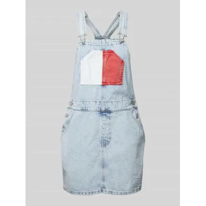 Zdjęcie Sukienka na szelkach z imitacji denimu model ‘DUNGAREE’