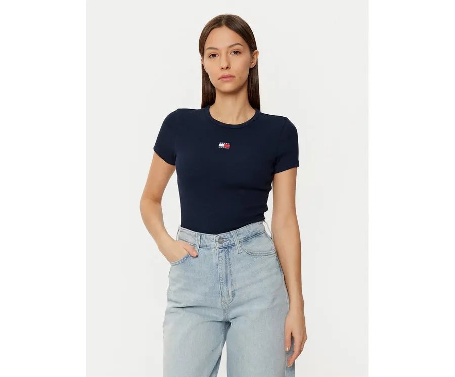 obrazek 1 Tommy Jeans T-Shirt DW0DW20463 Granatowy Slim Fit