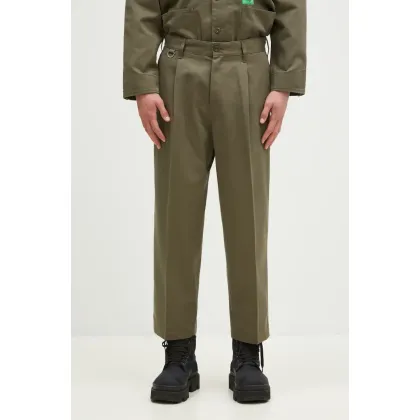 Zdjęcie NEIGHBORHOOD spodnie NEIGHBORHOOD X Dickies . Tuck Wide Pants męskie kolor zielony proste 242VFDKN.PTM01