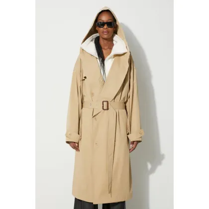 Zdjęcie JW Anderson płaszcz damski kolor beżowy przejściowy dwurzędowy CO0267.PG0289