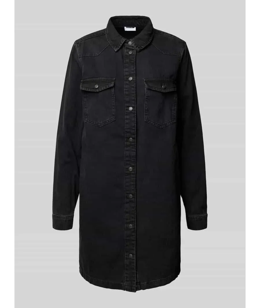 obrazek 1 Sukienka jeansowa z wykładanym kołnierzem model ‘NEW’