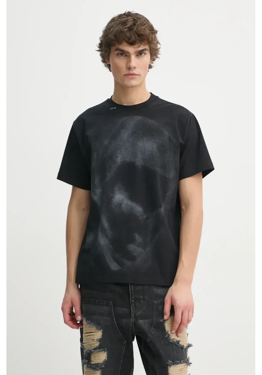 obrazek 1 Heliot Emil t-shirt męski kolor czarny z nadrukiem AW24.M.09.128.BLK01