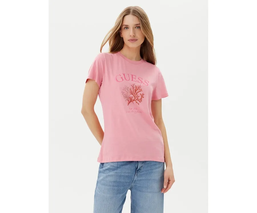 obrazek 1 Guess T-Shirt E5GI03 K8G01 Różowy Regular Fit